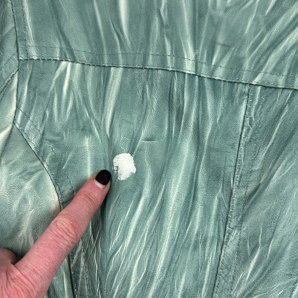 Sabani turquoise white marbled leather jacket made in Italy size xxs - Picture 12 of 15
